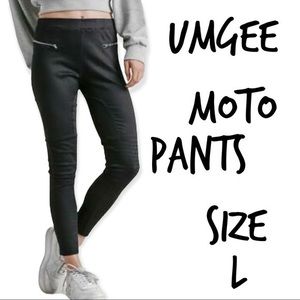Umgee black moto pants size L